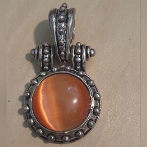 Silver Tone And Carnelian? Pendant